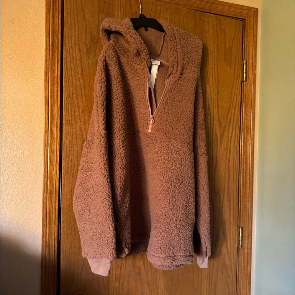 BMWT PINK Sherpa Quarter-Zip Sweatshirt